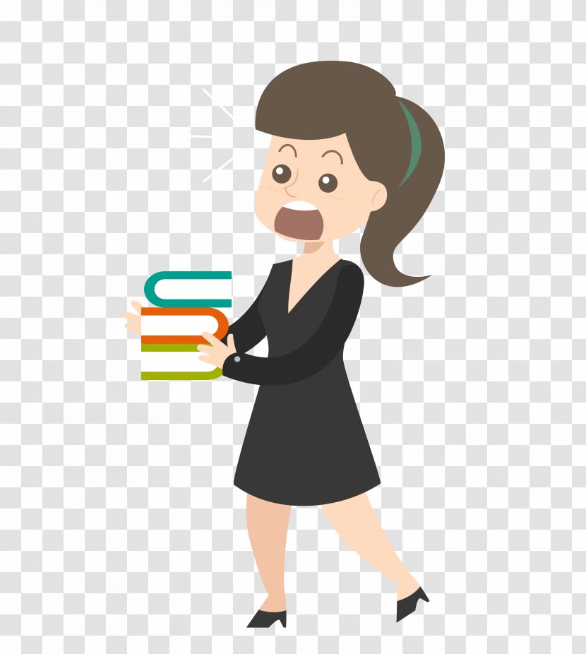 Office - Finger - A Woman With Books Transparent PNG