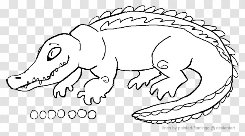 Alligators Crocodile Line Art Drawing Painting - Flower Transparent PNG