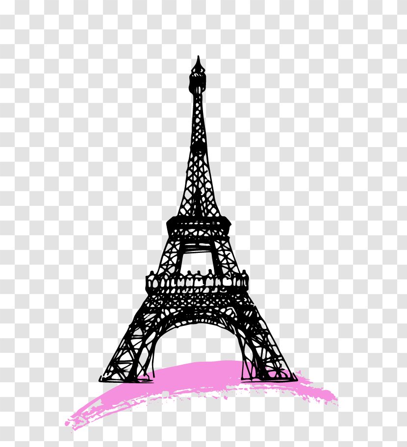Eiffel Tower Drawing Sketch - Doodle - Hand-painted Transparent PNG