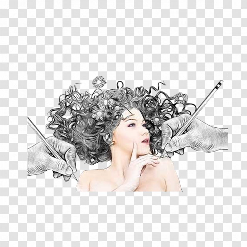 Drawing Pencil Art Sketch - Heart - Hand-painted Woman Transparent PNG