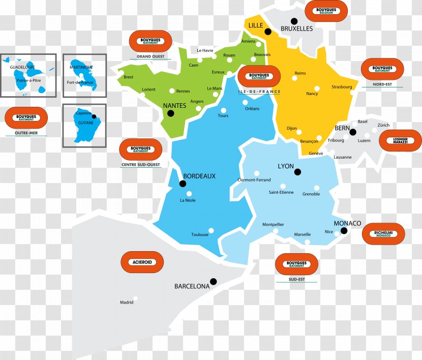 Regions Of France Bouygues Construction SA Building - World Transparent PNG