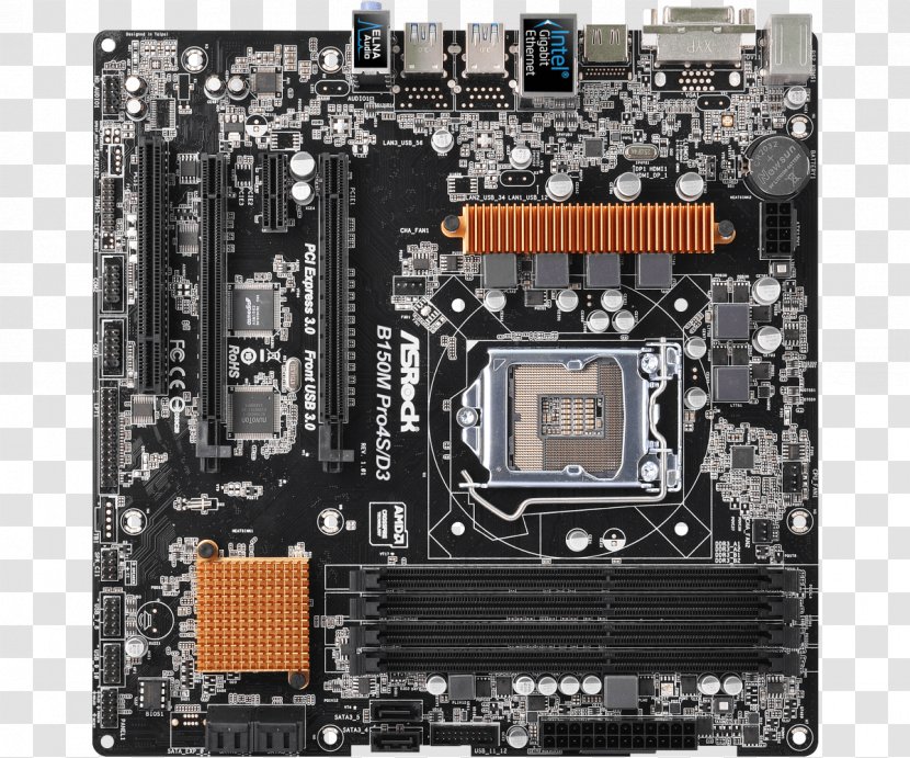 Asrock B150M Pro4S/D3 S1151 Matx Intel B150 Motherboard Central Processing Unit - Computer - CPU Socket Transparent PNG