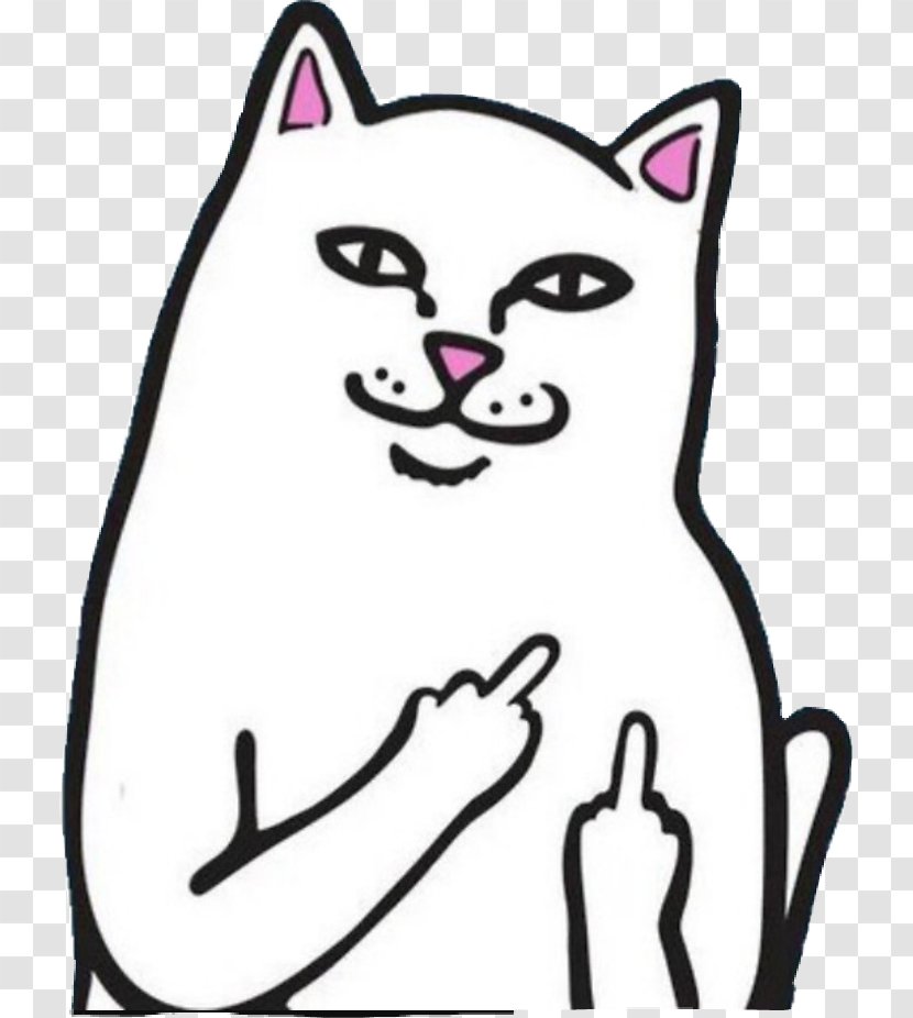 Cat Internet Troll T-shirt Sticker Middle Finger - Watercolor Transparent PNG