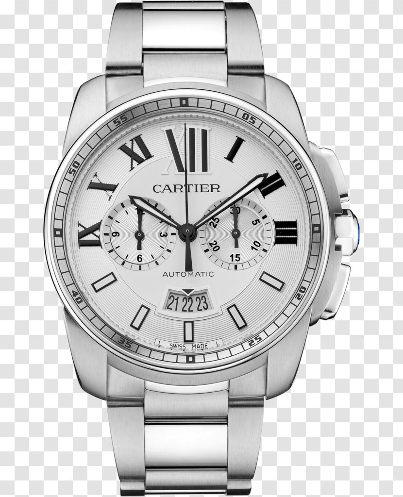 Cartier Calibre De Diver Chronograph Watch Movement - Platinum - Chronometer Transparent PNG