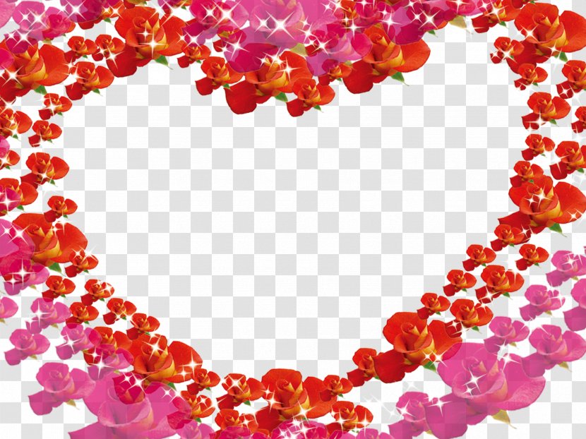 Beach Rose Heart Valentines Day Icon - Flower - Roses Border Background Transparent PNG
