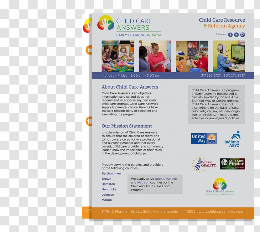 Child Care Web Page Brochure Advertising - Flyer Education Transparent PNG