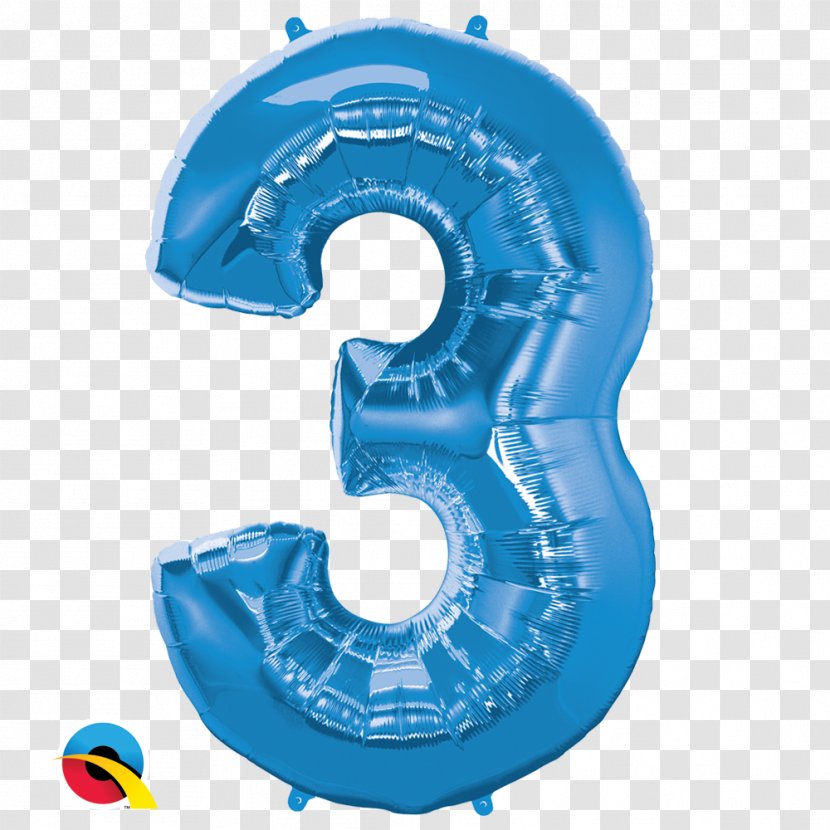 Gas Balloon Blue Party Teal - Birthday - Number Transparent PNG