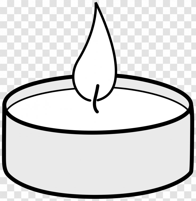 Tealight Candle Clip Art - Black And White Transparent PNG