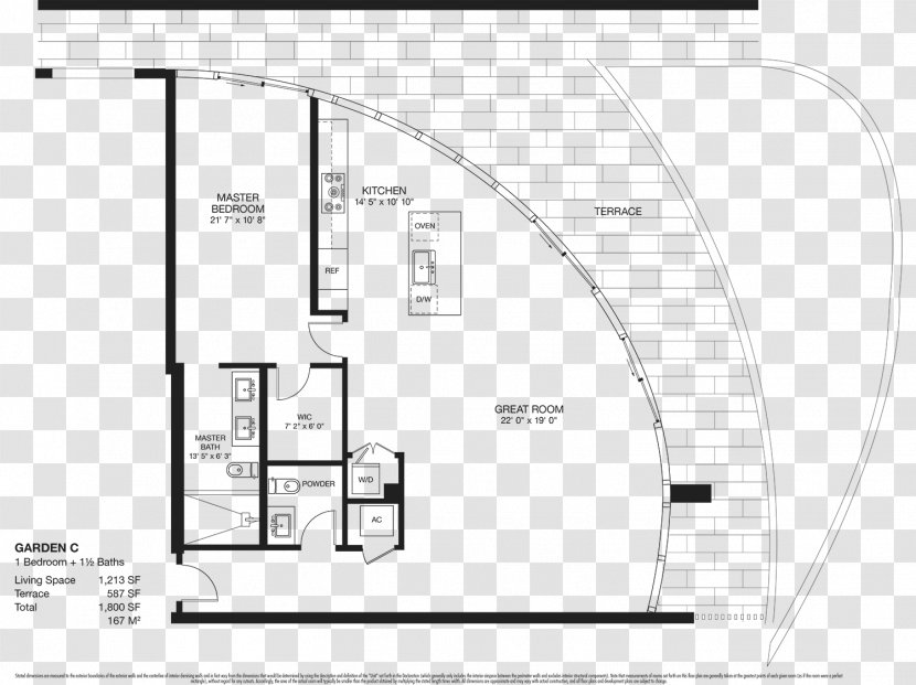 Floor Plan Coconut Grove Apartment Bedroom - Garden Transparent PNG