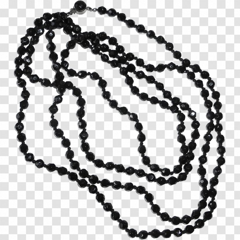 Prayer Beads Black Glass Bead Necklaces Jet - Drawing - Tasbih Illustration Transparent PNG