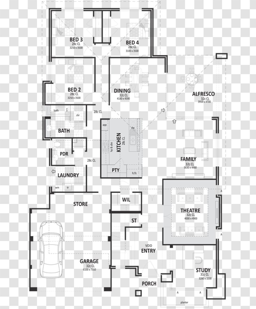 Paper Floor Plan Technical Drawing - White - Design Transparent PNG