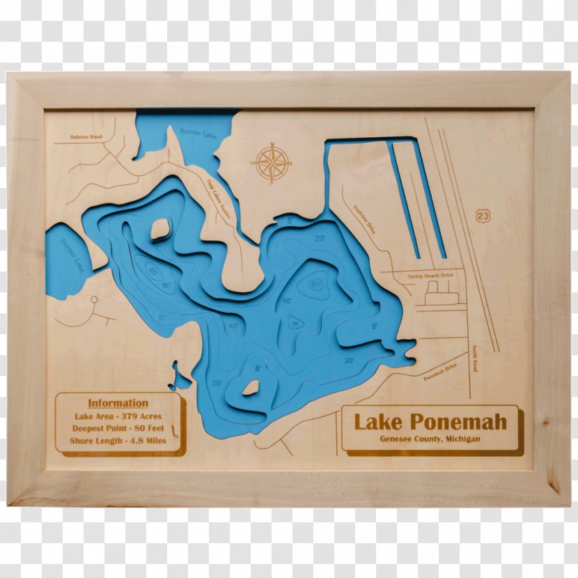 Wood Ya Shop Lake Ponemah Map Orion - Shiawassee County Michigan Transparent PNG