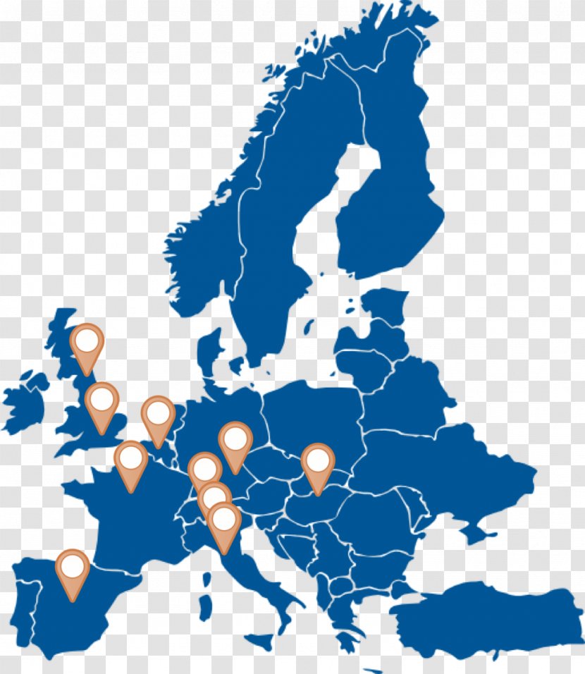 Europe Map Clip Art - Blue Transparent PNG