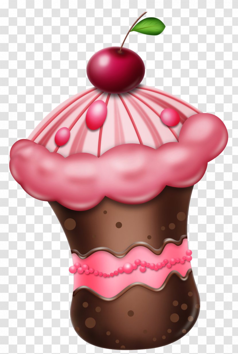 Chocolate Cake Cupcake Birthday Cherry Muffin - Strawberry Transparent PNG