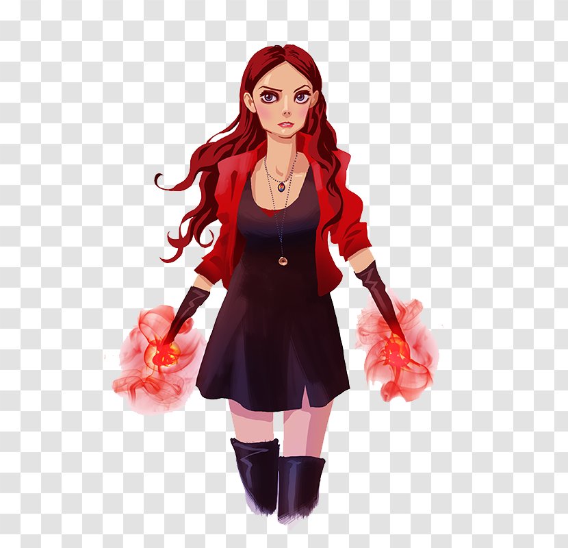 Elizabeth Olsen Wanda Maximoff Quicksilver Black Widow Spider-Man - Cartoon - Scarlet Witch HD Transparent PNG