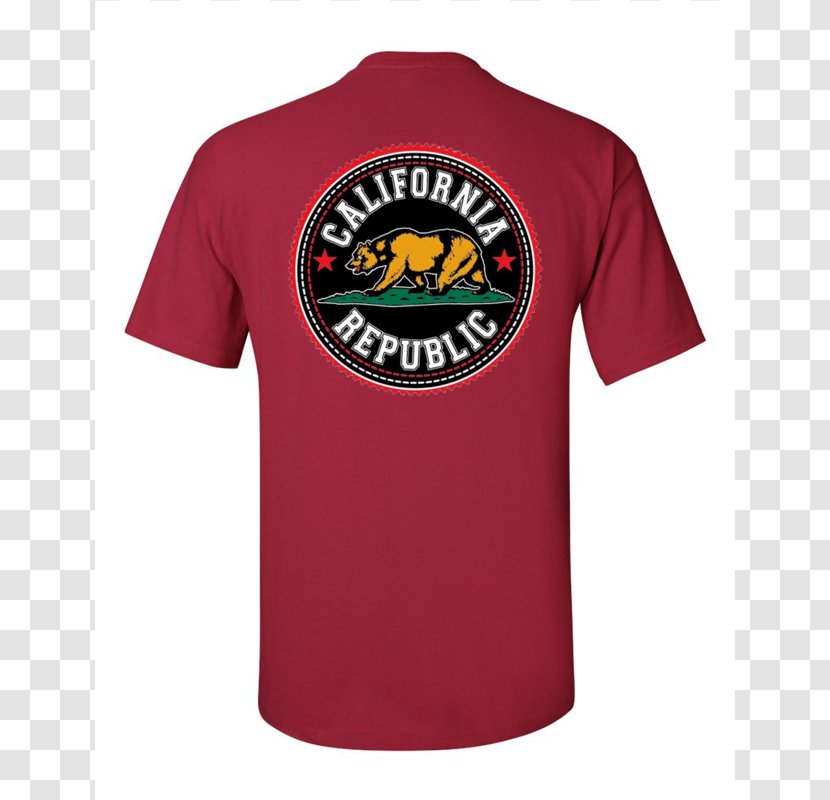 T-shirt California Republic Crew Neck Top Sleeveless Shirt - Tshirt - Printed T Red Transparent PNG