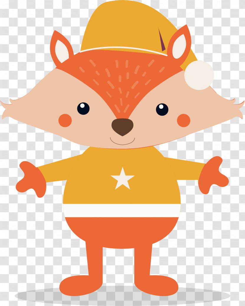 Canidae Drawing Fox Clip Art - Fictional Character - Orange Vector Transparent PNG