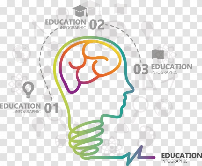 Education Infographic Template - Silhouette - Creative Brain Icon Transparent PNG