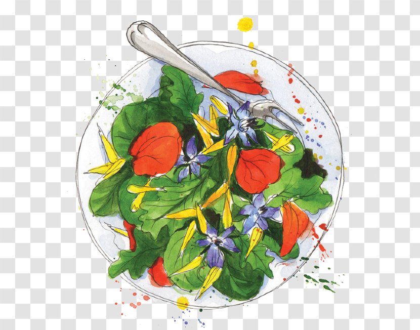 Vegetarian Cuisine Salad Edible Flower - Vegetable Transparent PNG