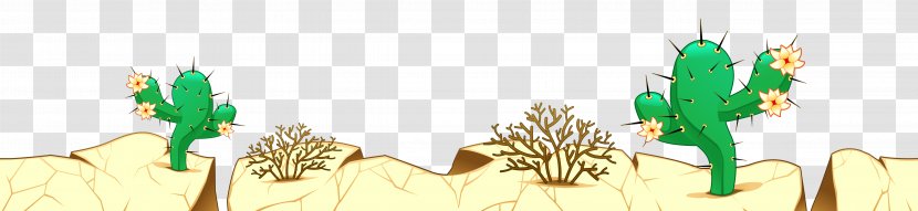 Desert Clip Art - Sahara - Ground With Cactuses Clipart Picture Transparent PNG