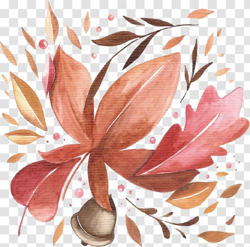 Adobe Illustrator Watercolor Painting - Maple Cones Transparent PNG