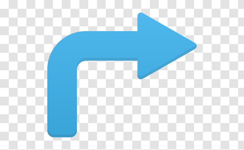 Blue Angle Text Symbol - Cartoon - Arrow Turn Right Transparent PNG