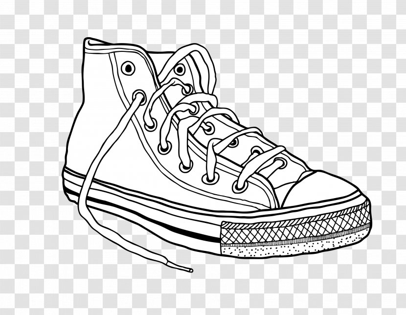 Converse Sneakers Drawing Clip Art - Walking Shoe - Shoes Transparent PNG