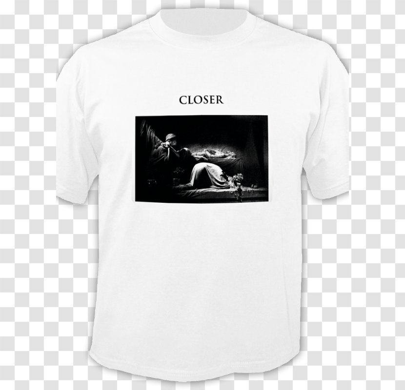 T-shirt Closer Joy Division White Logo - Monochrome Photography Transparent PNG