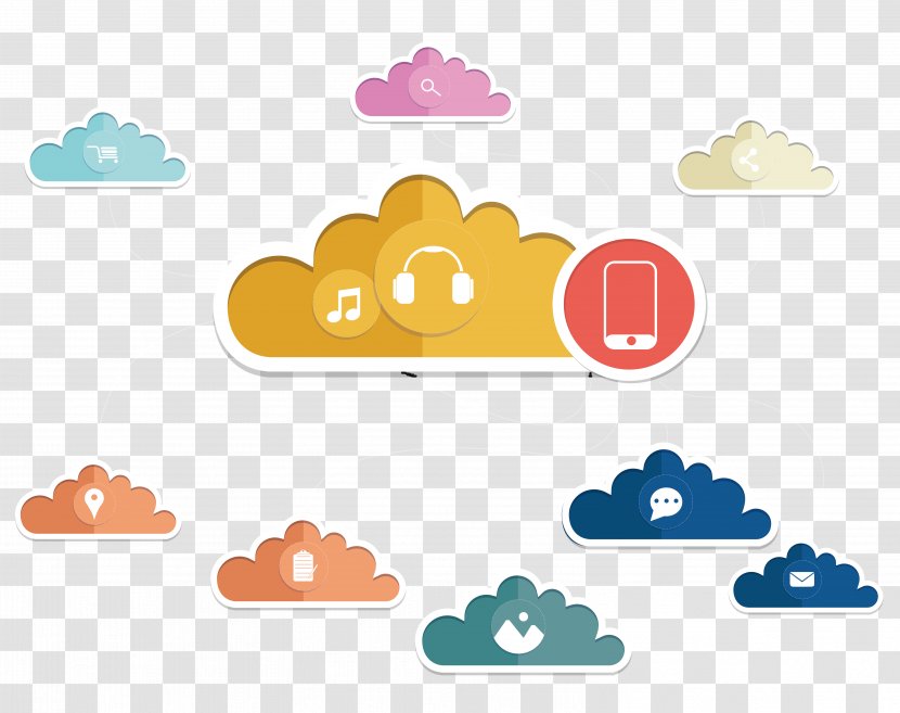 Cloud Computing Download Icon - Tree - Exquisite Color Business Technology PPT Transparent PNG