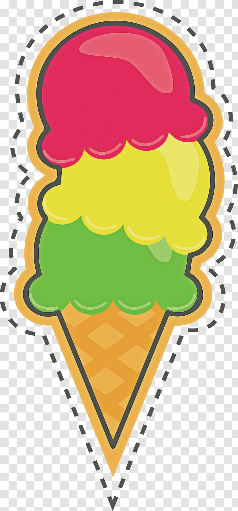 Ice Cream Cone Yellow Frozen Dessert Transparent PNG