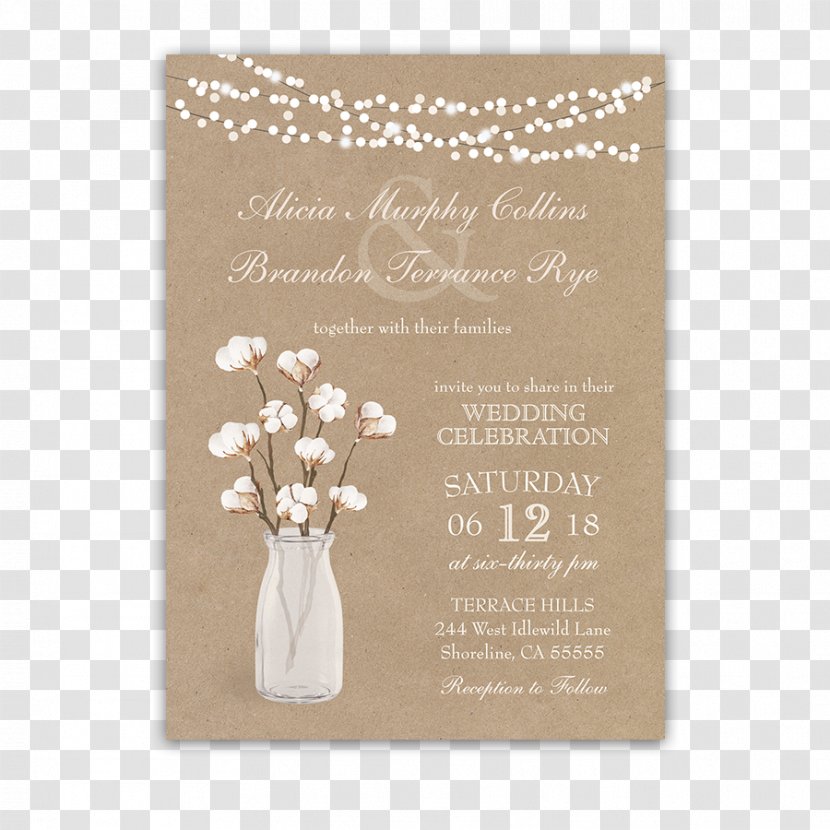 Wedding Invitation Paper Reception Cotton Transparent PNG