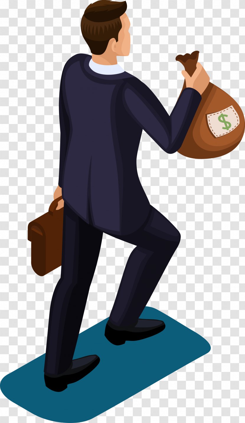 Cartoon Money Clip Art - Bag - A Vector Man With Transparent PNG