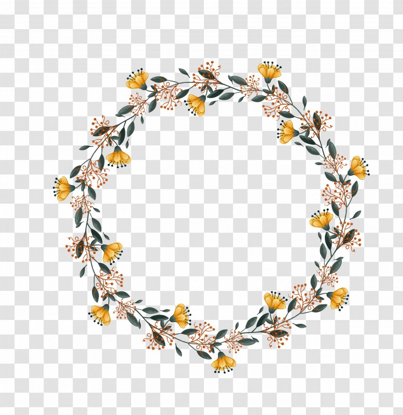 Vector Wedding Wreath - Yellow Transparent PNG