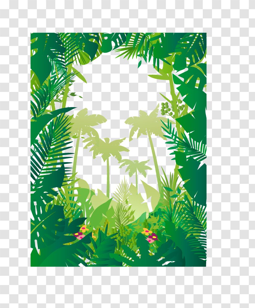 Jungle Tropics Wallpaper - Vector Material Green Forest Transparent PNG