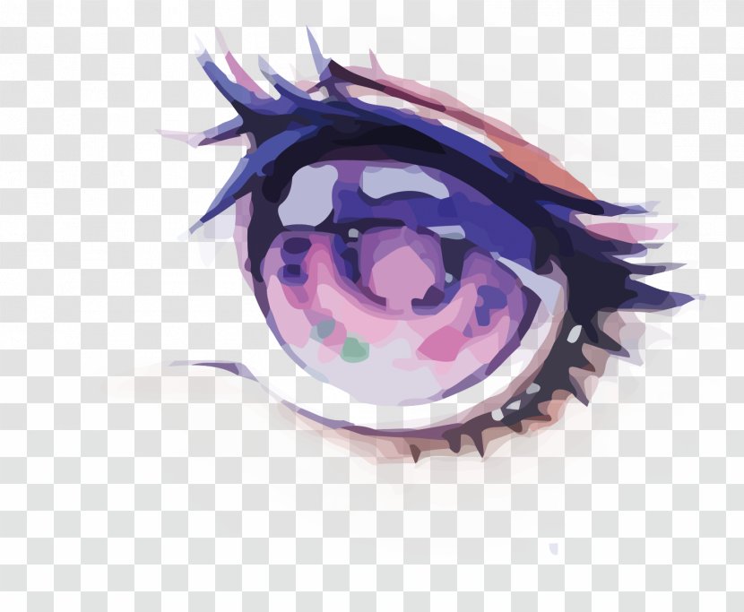 Eye Watercolor Painting - Silhouette - Vector Eyes Transparent PNG