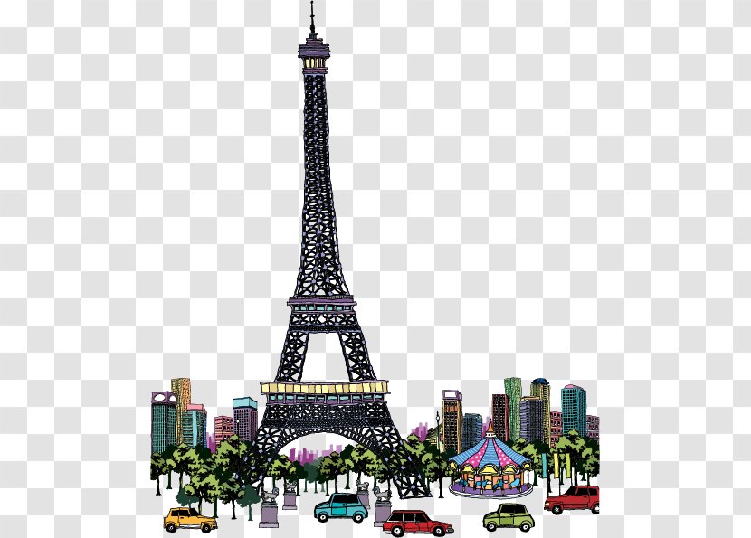 Eiffel Tower Arc De Triomphe Architecture Building - Vector In France Transparent PNG