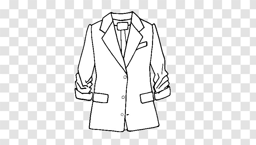 Jacket Drawing Blazer Coloring Book Suit - Line Art Transparent PNG
