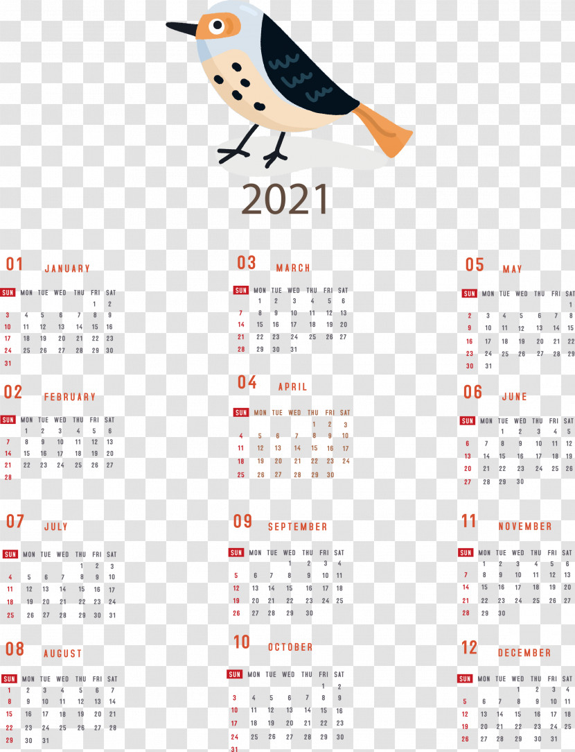 Printable 2021 Yearly Calendar 2021 Yearly Calendar Transparent PNG