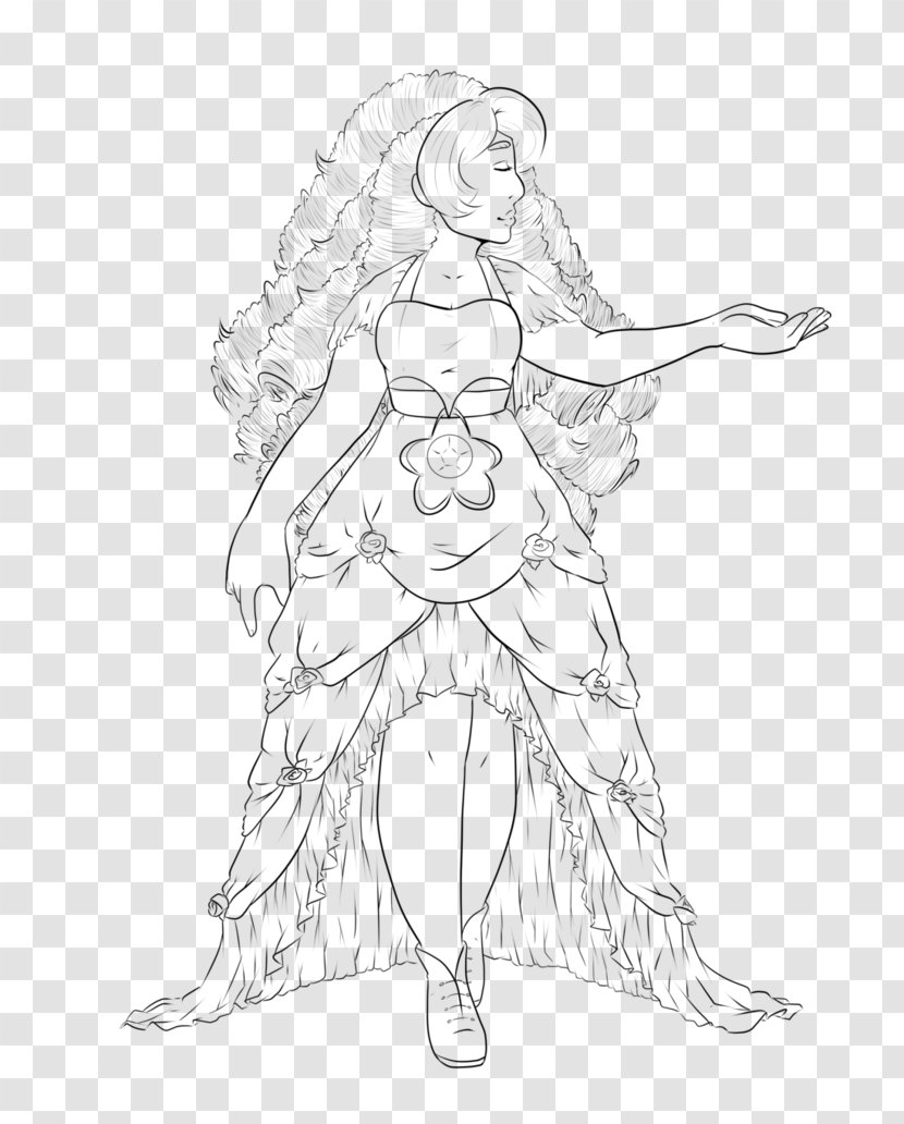 Drawing Line Art Cartoon Sketch - Fictional Character - Dying Rose Transparent PNG