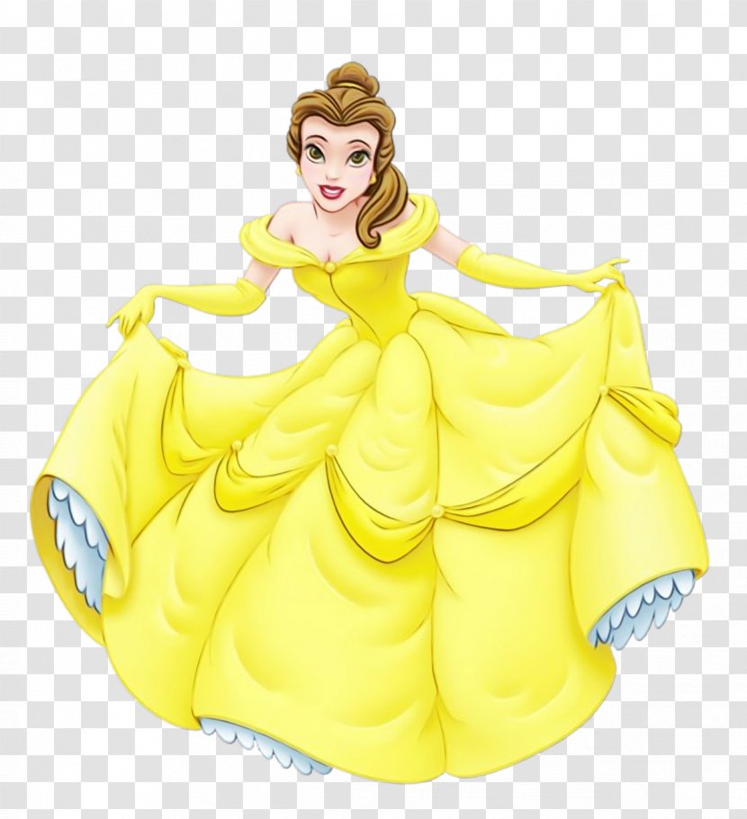 Belle Beast Rapunzel Princess Jasmine Disney - Fictional Character - Yellow Transparent PNG