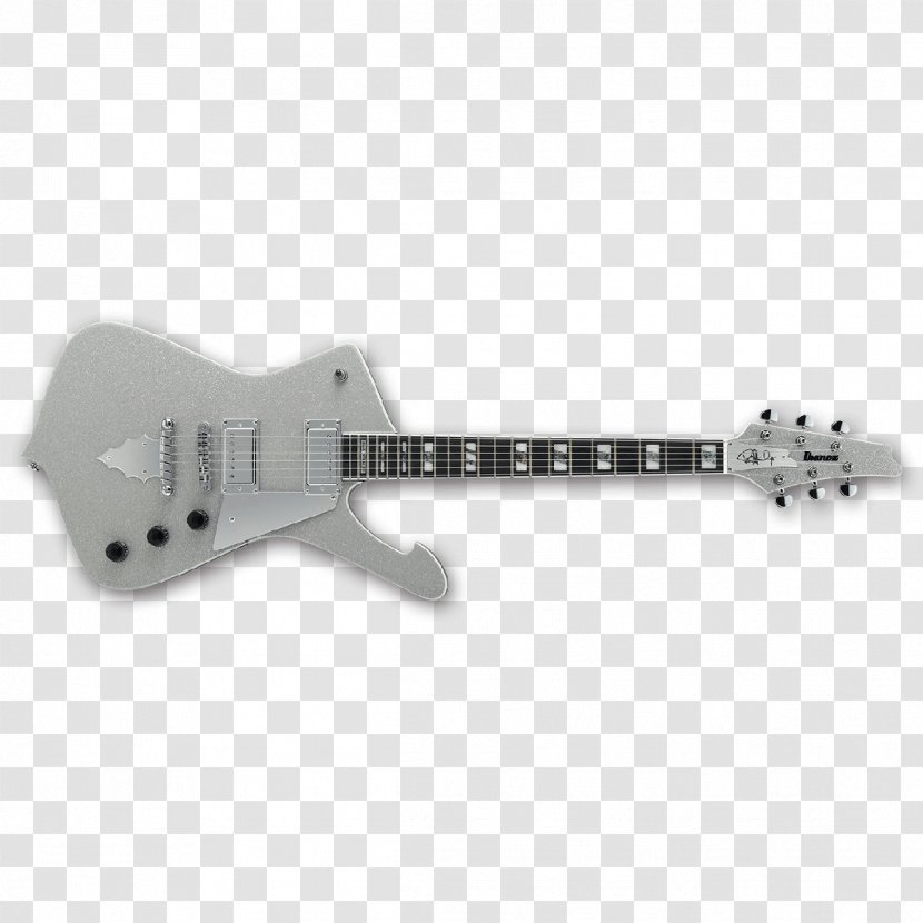 Electric Guitar Ibanez PS120 Paul Stanley, Silver Bass - Plucked String Instruments Transparent PNG
