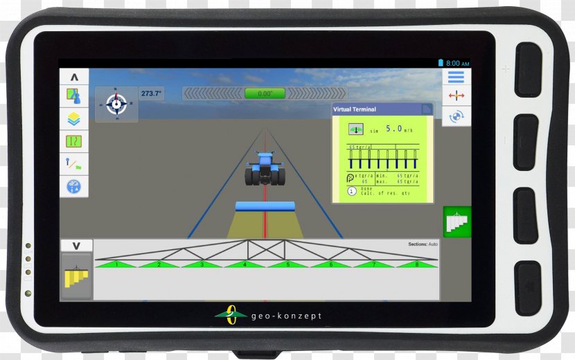 Automotive Navigation System GPS Systems Agriculture Global Positioning - Electronic Visual Display - Tractor Transparent PNG