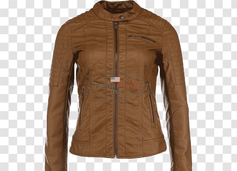 Leather Jacket Clothing Tan Transparent PNG