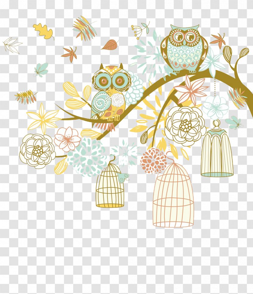 Owl Euclidean Vector Illustration - Royalty Free - Autumn Transparent PNG