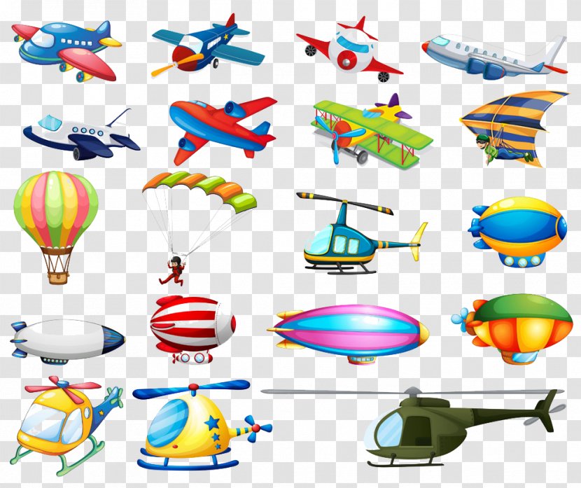 Air Transportation Travel Airplane Aviation - Artwork - Hot-air Balloon Aircraft Parachute Transparent PNG