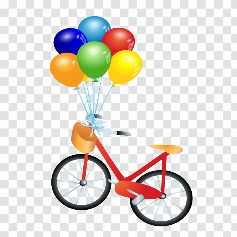 Rainbow Cartoon Theatrical Scenery Illustration - Sky - Balloon Bicycle Transparent PNG
