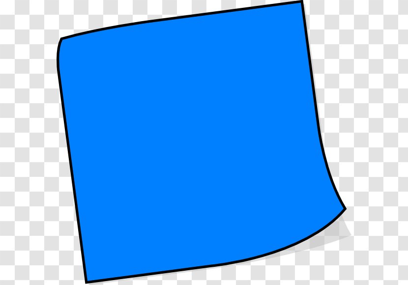 Post-it Note Paper Blue Clip Art - Rectangle - Cliparts Transparent PNG