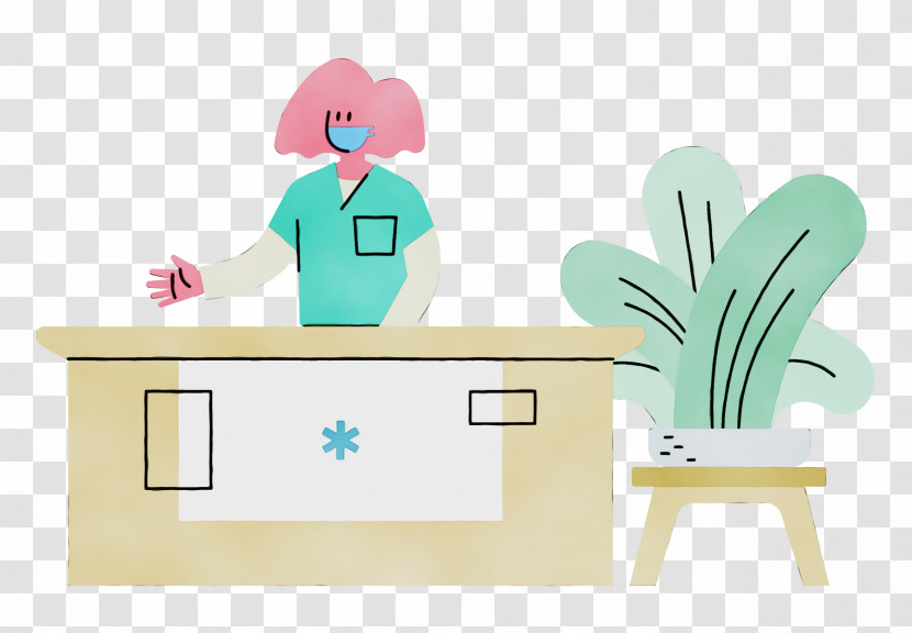 Desk Furniture Cartoon Behavior Human Transparent PNG