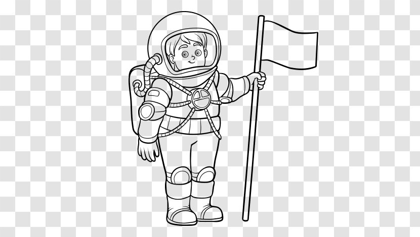 Astronaut Coloring Book Space Suit Drawing Spacecraft - Child Transparent PNG