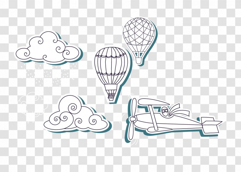 Airplane Euclidean Vector Cloud - Cartoon - Clouds Transparent PNG